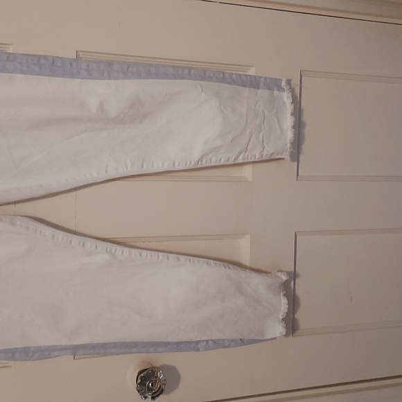 Loft White Jeans with Blue Side Stripe - Picture 3 of 14